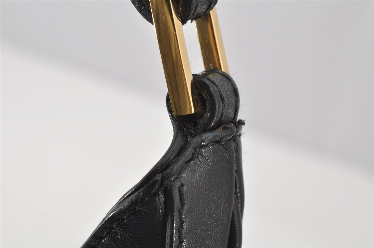 Authentic GUCCI Shoulder Bag Purse GG Canvas Leather 0014129 Black 9620I