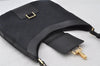 Authentic GUCCI Shoulder Bag Purse GG Canvas Leather 0014129 Black 9620I