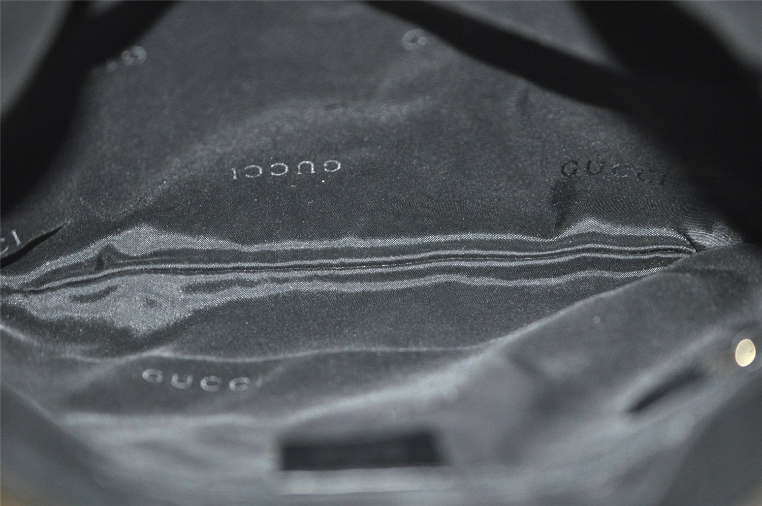 Authentic GUCCI Shoulder Bag Purse GG Canvas Leather 0014129 Black 9620I