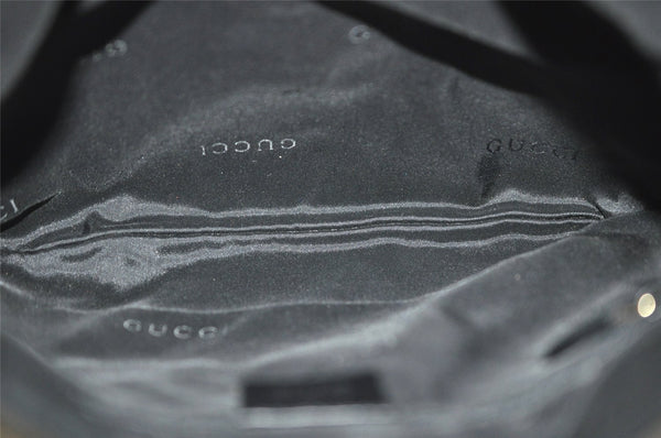Authentic GUCCI Shoulder Bag Purse GG Canvas Leather 0014129 Black 9620I
