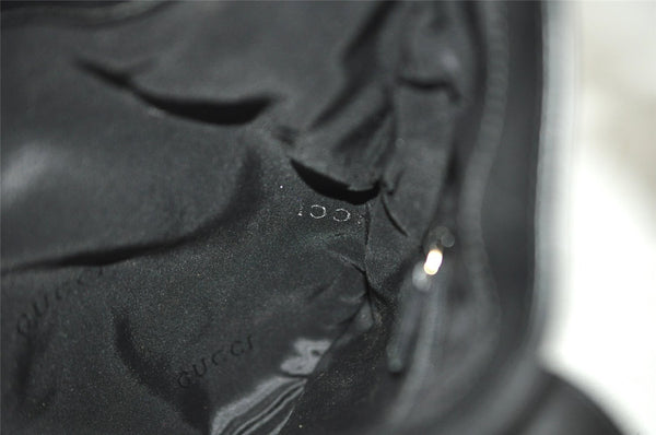 Authentic GUCCI Shoulder Bag Purse GG Canvas Leather 0014129 Black 9620I