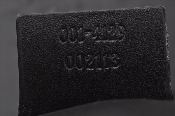 Authentic GUCCI Shoulder Bag Purse GG Canvas Leather 0014129 Black 9620I