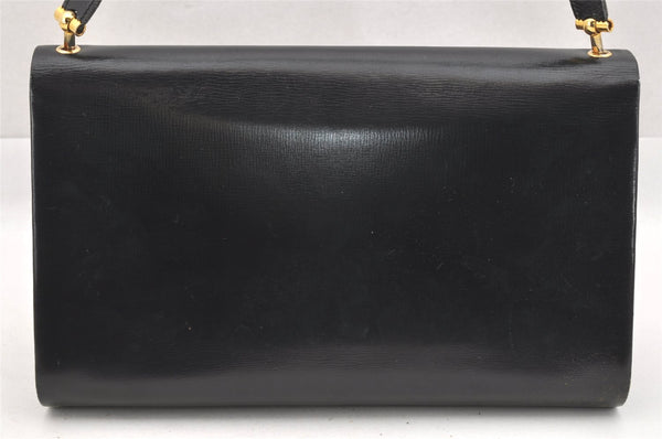 Authentic Christian Dior Vintage Shoulder Bag Purse Leather Black CD Junk 9621I