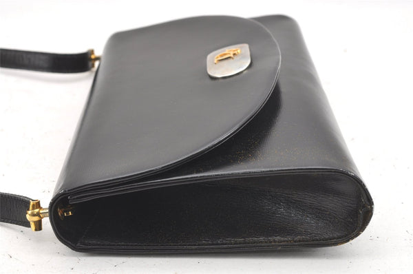 Authentic Christian Dior Vintage Shoulder Bag Purse Leather Black CD Junk 9621I