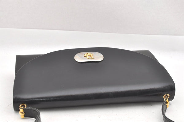 Authentic Christian Dior Vintage Shoulder Bag Purse Leather Black CD Junk 9621I
