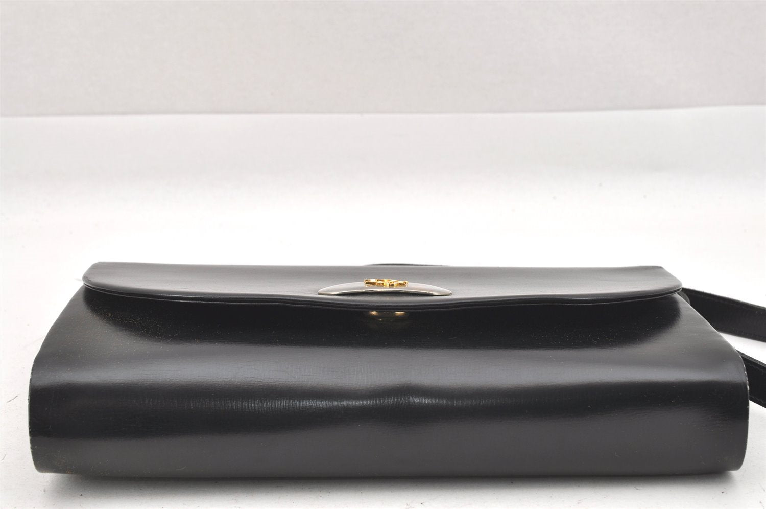 Authentic Christian Dior Vintage Shoulder Bag Purse Leather Black CD Junk 9621I