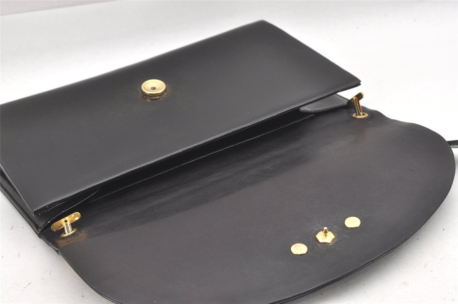 Authentic Christian Dior Vintage Shoulder Bag Purse Leather Black CD Junk 9621I