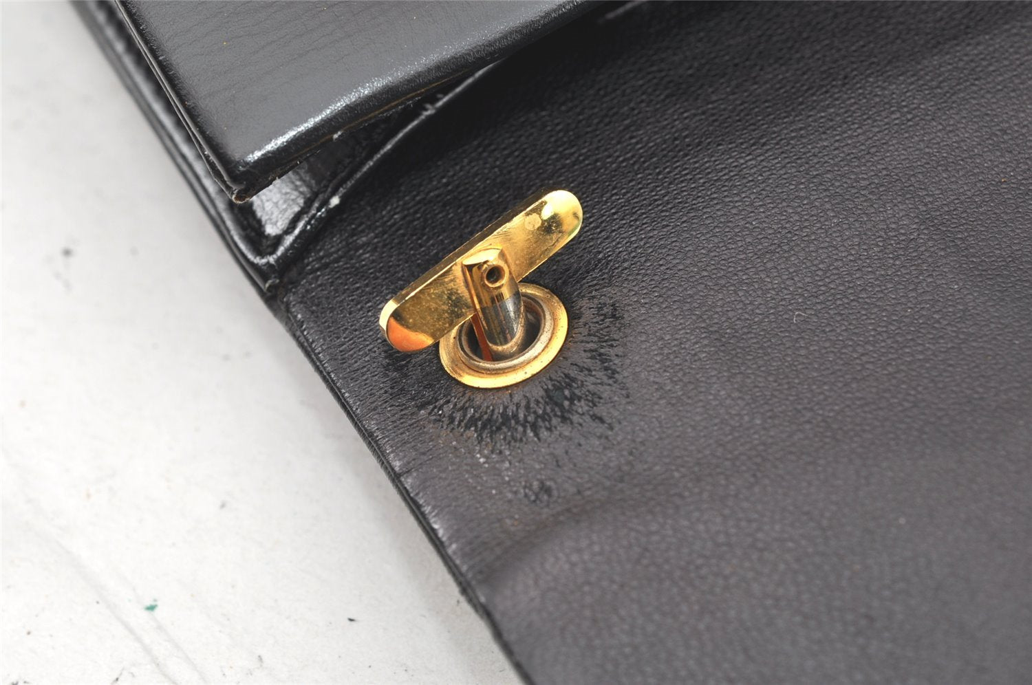 Authentic Christian Dior Vintage Shoulder Bag Purse Leather Black CD Junk 9621I
