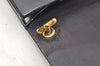 Authentic Christian Dior Vintage Shoulder Bag Purse Leather Black CD Junk 9621I