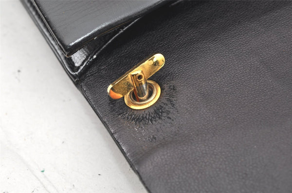Authentic Christian Dior Vintage Shoulder Bag Purse Leather Black CD Junk 9621I