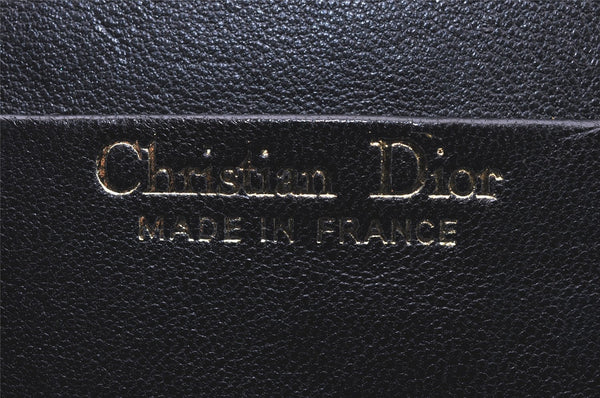 Authentic Christian Dior Vintage Shoulder Bag Purse Leather Black CD Junk 9621I