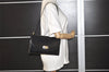 Authentic Christian Dior Vintage Shoulder Bag Purse Leather Black CD Junk 9621I