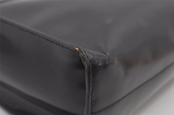 Authentic PRADA SPAZZOLATO SPOR Leather Shoulder Hand Bag B6902 Black 9622I