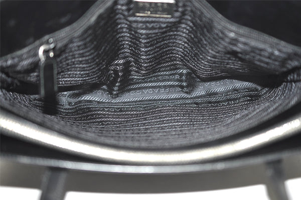 Authentic PRADA SPAZZOLATO SPOR Leather Shoulder Hand Bag B6902 Black 9622I