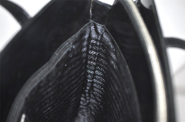 Authentic PRADA SPAZZOLATO SPOR Leather Shoulder Hand Bag B6902 Black 9622I