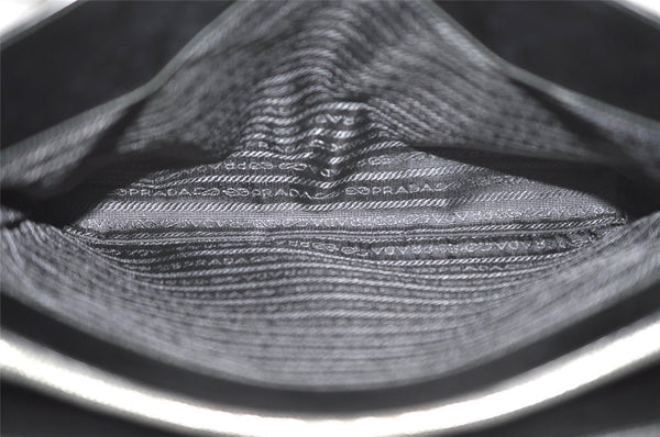 Authentic PRADA SPAZZOLATO SPOR Leather Shoulder Hand Bag B6902 Black 9622I