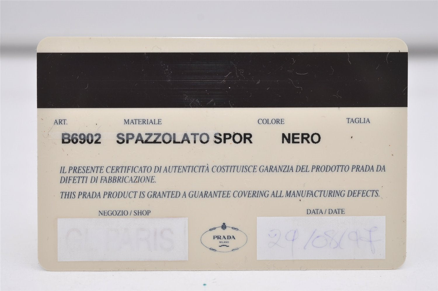Authentic PRADA SPAZZOLATO SPOR Leather Shoulder Hand Bag B6902 Black 9622I