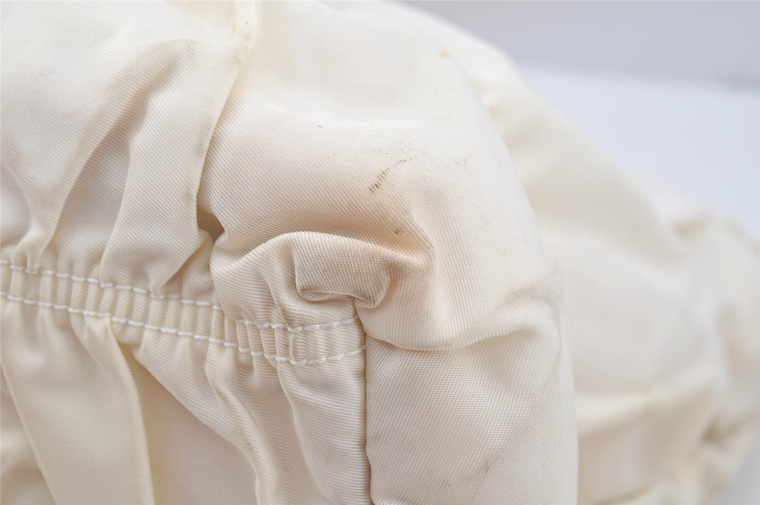 Authentic PRADA Vintage Nappa Gaufre Tote Hand Bag Nylon Leather White 9623I