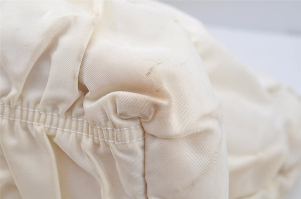 Authentic PRADA Vintage Nappa Gaufre Tote Hand Bag Nylon Leather White 9623I