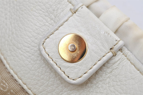 Authentic PRADA Vintage Nappa Gaufre Tote Hand Bag Nylon Leather White 9623I