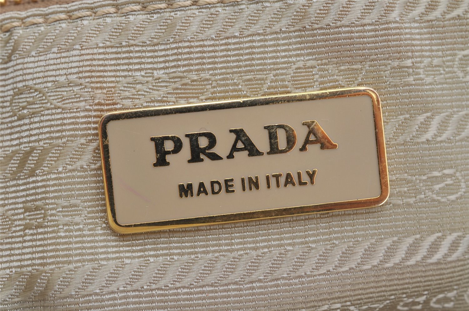 Authentic PRADA Vintage Nappa Gaufre Tote Hand Bag Nylon Leather White 9623I