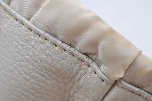Authentic PRADA Vintage Nappa Gaufre Tote Hand Bag Nylon Leather White 9623I