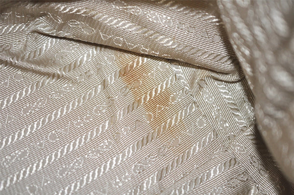 Authentic PRADA Vintage Nappa Gaufre Tote Hand Bag Nylon Leather White 9623I