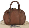 Authentic BURBERRY Vintage Leather 2Way Shoulder Hand Bag Purse Brown 9625I