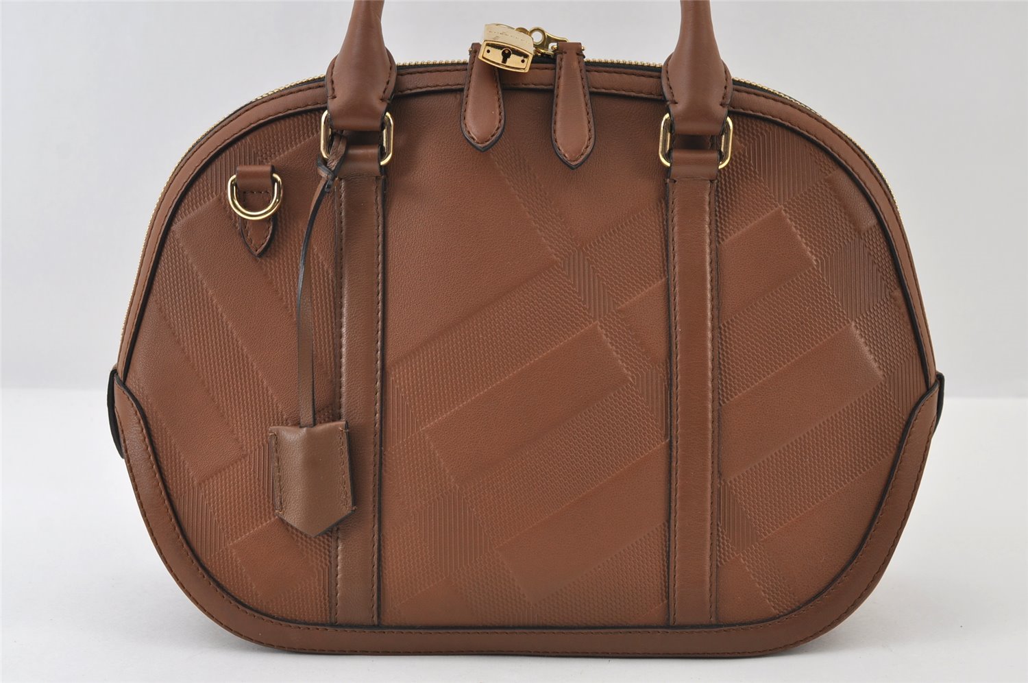 Authentic BURBERRY Vintage Leather 2Way Shoulder Hand Bag Purse Brown 9625I