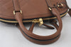 Authentic BURBERRY Vintage Leather 2Way Shoulder Hand Bag Purse Brown 9625I