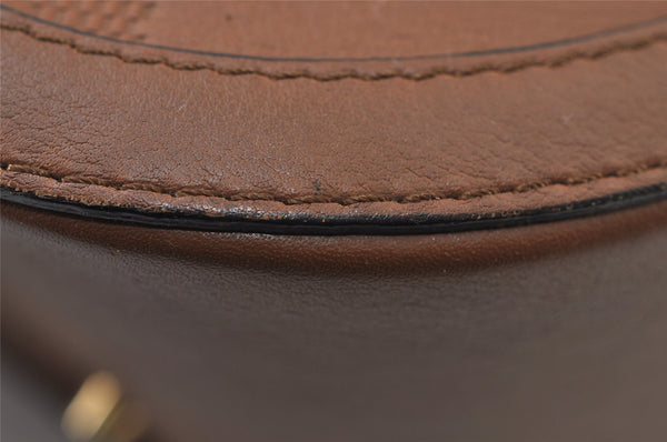 Authentic BURBERRY Vintage Leather 2Way Shoulder Hand Bag Purse Brown 9625I