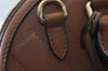 Authentic BURBERRY Vintage Leather 2Way Shoulder Hand Bag Purse Brown 9625I