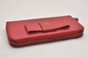 Authentic PRADA Saffiano Ribbon Leather Long Wallet Purse Pink Box 9625J