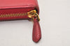 Authentic PRADA Saffiano Ribbon Leather Long Wallet Purse Pink Box 9625J