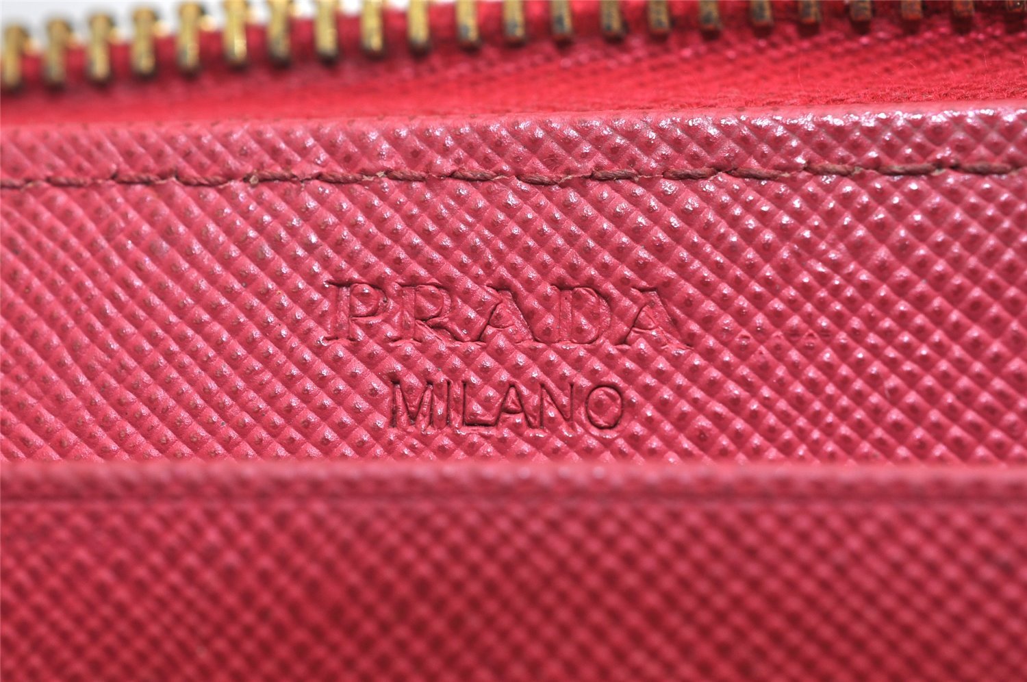 Authentic PRADA Saffiano Ribbon Leather Long Wallet Purse Pink Box 9625J