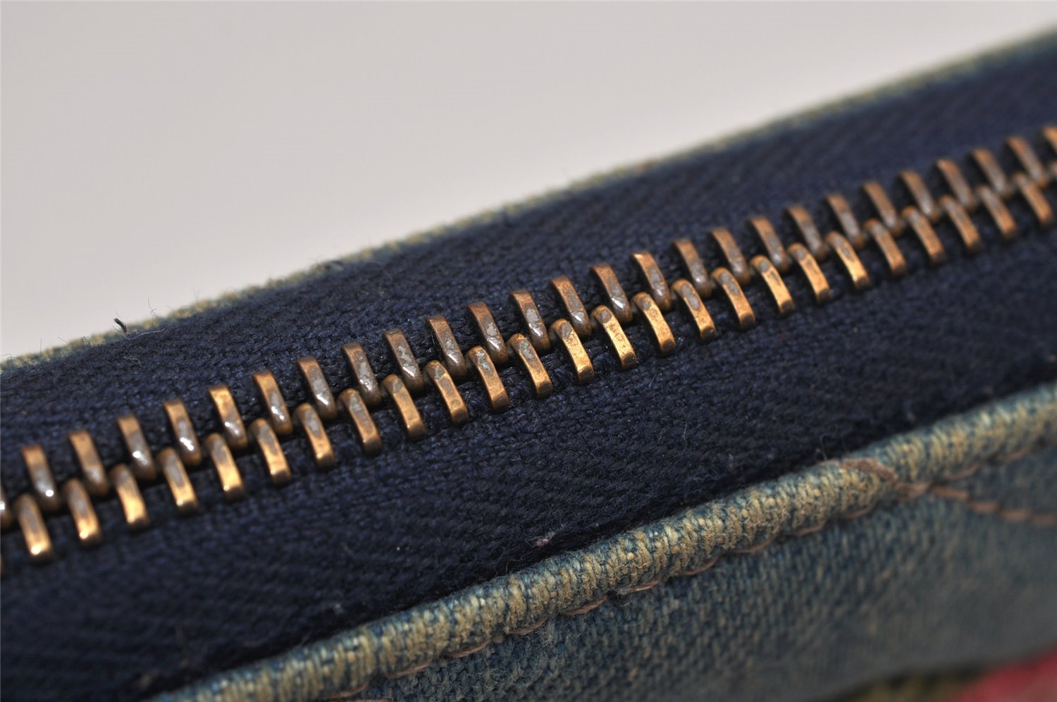 Authentic GUCCI GG Marmont Double G Wallet Denim Leather 443123 Blue Box 9626J