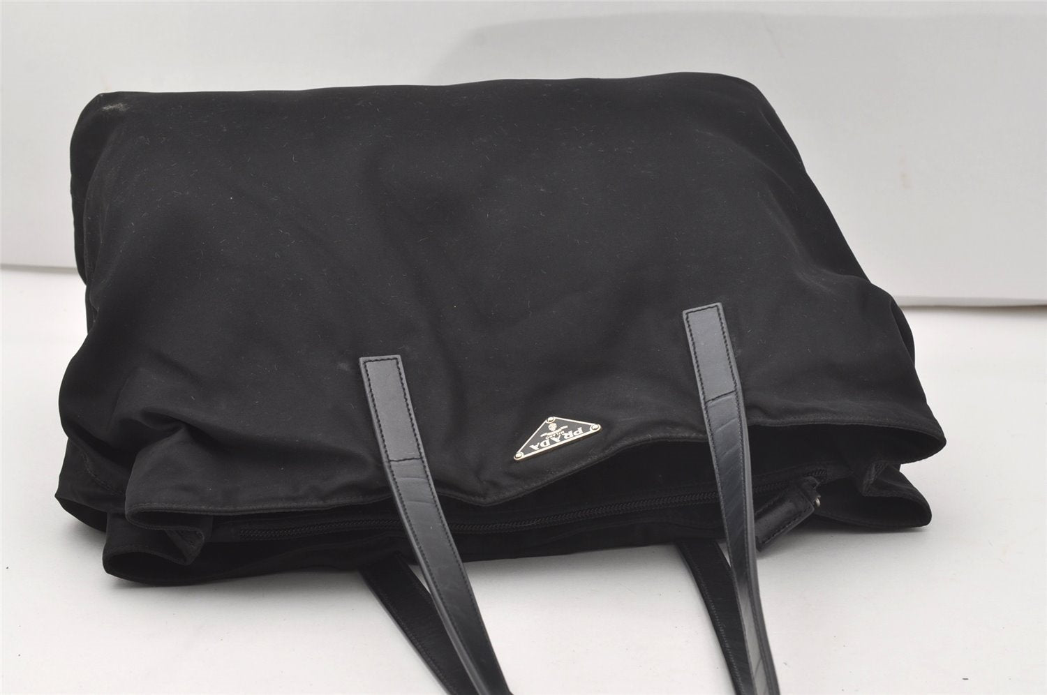 Authentic PRADA Nylon Tessuto Leather Shoulder Hand Bag BR1164 Black 9628I