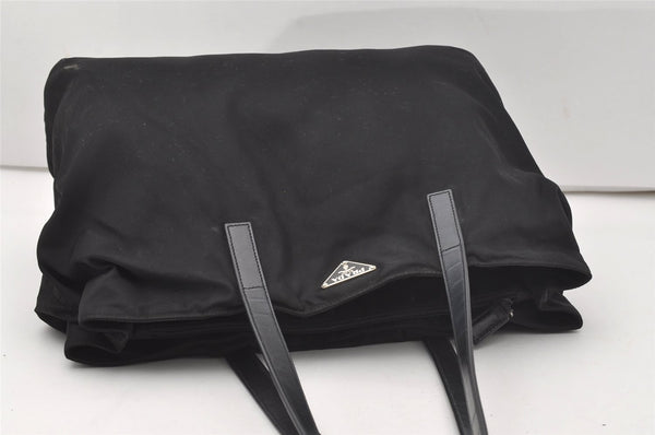 Authentic PRADA Nylon Tessuto Leather Shoulder Hand Bag BR1164 Black 9628I