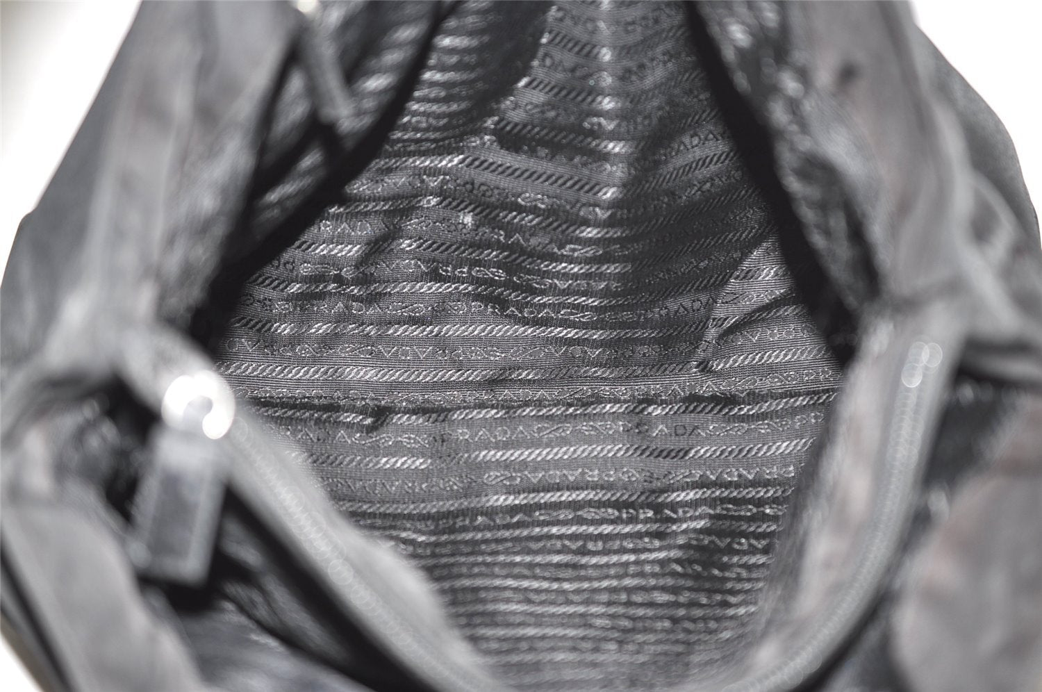 Authentic PRADA Nylon Tessuto Leather Shoulder Hand Bag BR1164 Black 9628I