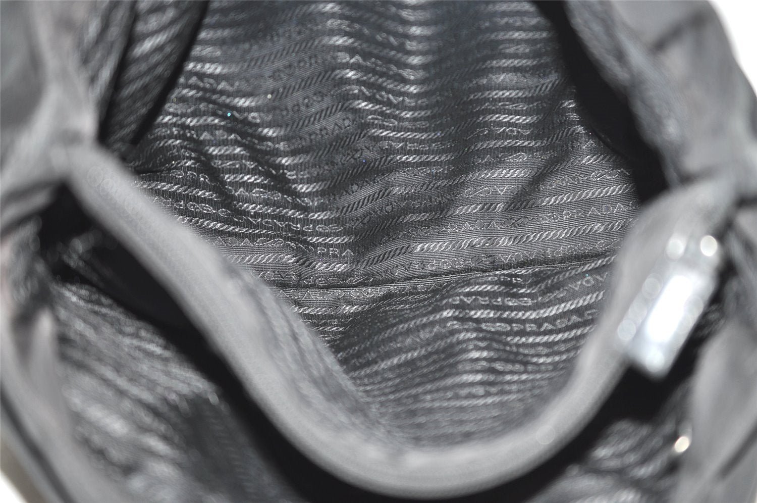 Authentic PRADA Nylon Tessuto Leather Shoulder Hand Bag BR1164 Black 9628I