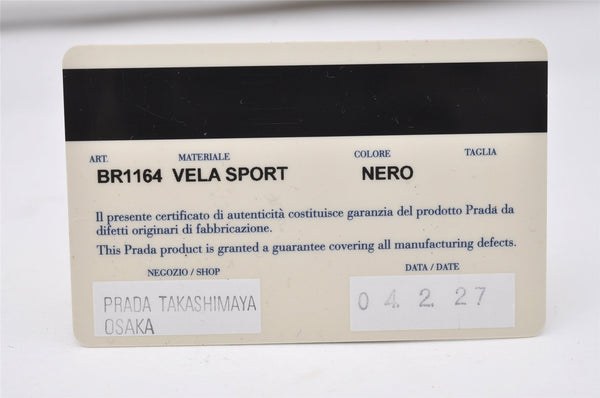 Authentic PRADA Nylon Tessuto Leather Shoulder Hand Bag BR1164 Black 9628I