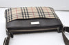 Authentic BURBERRY Nova Check Shoulder Cross Body Bag Canvas Leather Beige 9629I