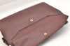 Authentic Cartier Must de Cartier Clutch Hand Bag Leather Bordeaux Red Box 9630I