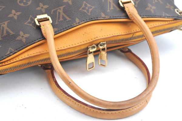 Authentic Louis Vuitton Monogram Pallas 2Way Hand Bag Yellow M40929 LV 9630J