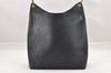 Authentic GUCCI Vintage Bamboo Shoulder Bag Purse Leather Black 9631I
