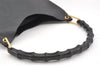 Authentic GUCCI Vintage Bamboo Shoulder Bag Purse Leather Black 9631I