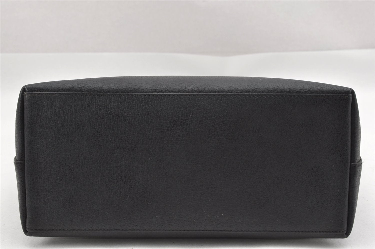 Authentic GUCCI Vintage Bamboo Shoulder Bag Purse Leather Black 9631I