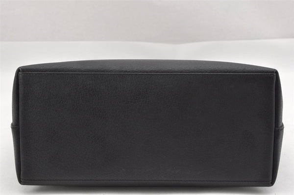 Authentic GUCCI Vintage Bamboo Shoulder Bag Purse Leather Black 9631I