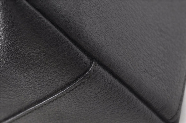 Authentic GUCCI Vintage Bamboo Shoulder Bag Purse Leather Black 9631I