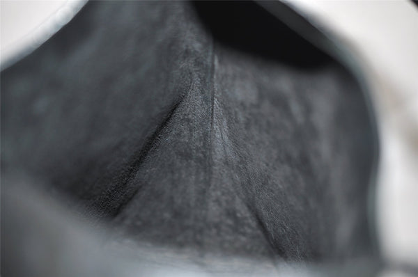 Authentic GUCCI Vintage Bamboo Shoulder Bag Purse Leather Black 9631I